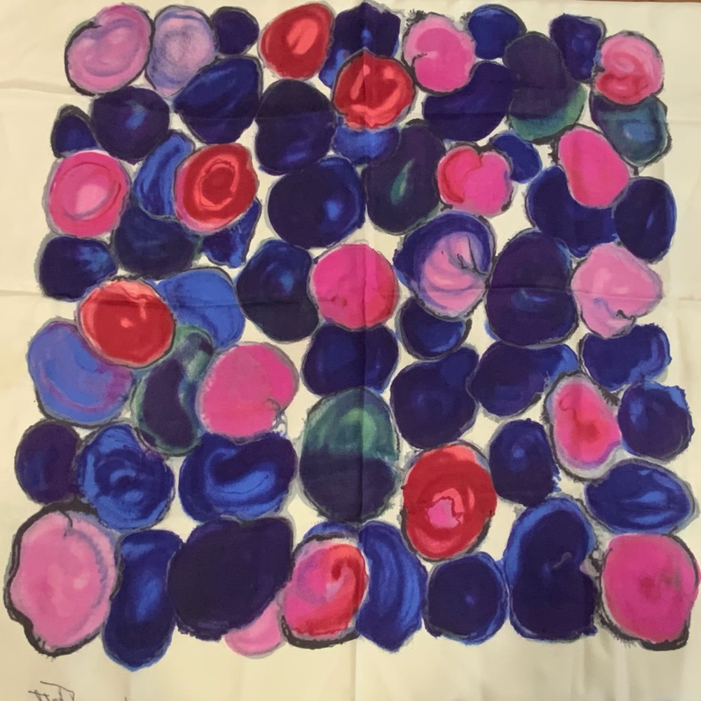 JACQUES FATH Hand Painted Silk Scarf